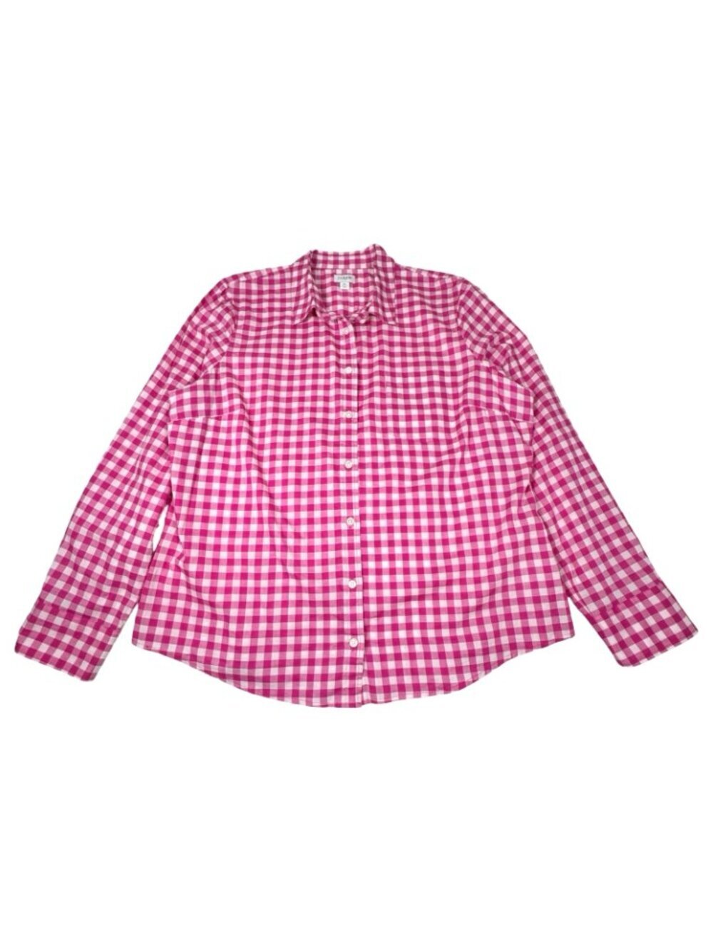 J. Crew Gingham Button Up Shirt Sz XL 100% Cotton Preppy Cottage